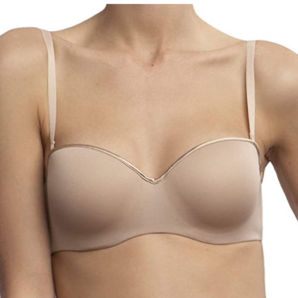 Black & nude 32D Natori Reflex strapless bras - Picture 2 of 11